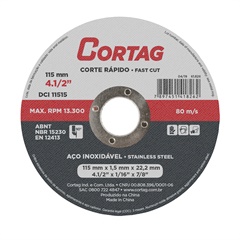 Disco de Corte Inox 115x1,6x22,2mm - Cortag