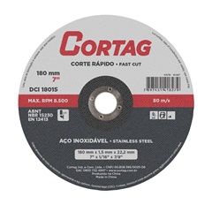 Disco de Corte Inox 180x1,6x22,2mm - Cortag