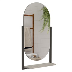 Espelheira para Banheiro em Mdf Ori 78x44,1cm Cimento - MGM Móveis