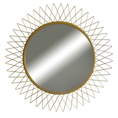 Espelho Redondo Metal Urban 60x60cm Dourado - Casanova