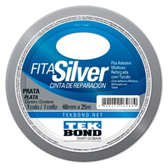 Fita Super Tape 48mm com 25 Metros Prata