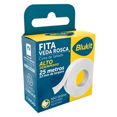 Fita Veda Rosca 12mm com 25 Metros Branca - Blukit