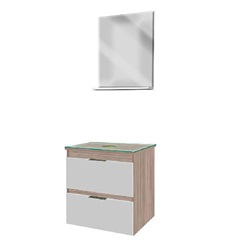 Gabinete para Banheiro com 2 Gavetas 54,3x51,5cm Grigio - Bumi Móveis