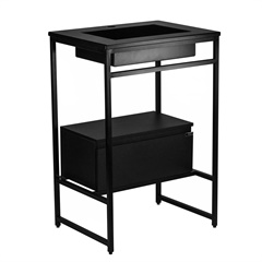 Gabinete para Banheiro com Cuba E Gaveta Iron 60x45cm Preto Fosco - Venturi