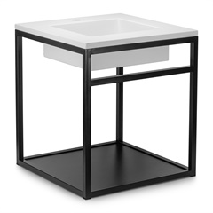 Gabinete para Banheiro com Cuba Iron Lier 45x45cm Branco Fosco - Venturi