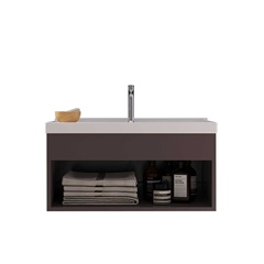 Gabinete para Banheiro em Mdf Beta 64cm Branco E Gianduia - Cerocha