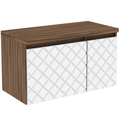 Gabinete para Banheiro em Mdf Mônaco 80cm Terracota E Branco - Darabas Agardi