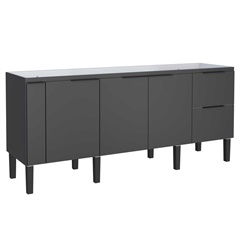 Gabinete para Cozinha em Madeira Cisne 85x194cm Preto - Cozimax