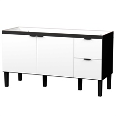 Gabinete para Cozinha em Madeira Colibri 78,7x144cm Preto E Branco - Cozimax