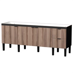 Gabinete para Cozinha em Madeira Colibri 78,7x194cm Preto E Tamarindo - Cozimax