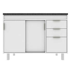 Gabinete para Cozinha em Mdf Barcelona 114cm Branco - Darabas Agardi