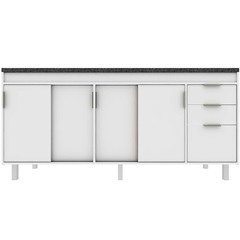 Gabinete para Cozinha em Mdf Barcelona 174cm Branco - Darabas Agardi