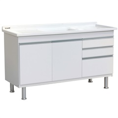 Gabinete para Cozinha em Mdf Ferrara 150x70cm Branco - Corso