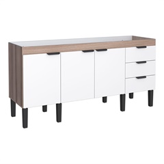 Gabinete para Cozinha em Mdf Flamingo 86x174cm Branco E Tamarindo - Cozimax