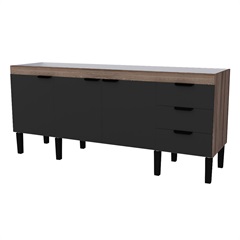 Gabinete para Cozinha em Mdf Flamingo 86x174cm Preto E Tamarindo - Cozimax