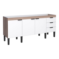 Gabinete para Cozinha em Mdf Flamingo 86x194cm Branco E Tamarindo - Cozimax