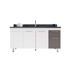 Gabinete para Cozinha em Mdf Kaus 84,5x143,5cm Branco E Gianduia - Cerocha