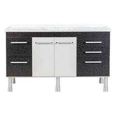 Gabinete para Cozinha em Mdp  Recife 85,5x144cm Cromo E Nude - Corso