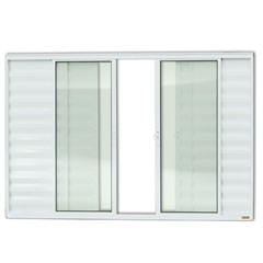 Janela Veneziana de Correr com 6 Folhas sem Grade em Alumínio Confort 100x200cm Branco - Brimak