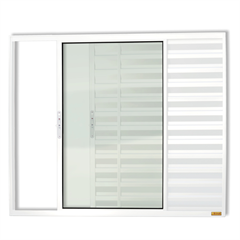 Janela Veneziana de Correr Esquerda com 3 Folhas em Alumínio Confort 100x80cm Branco - Brimak