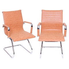 Kit 2 Cadeiras de Escritório Esteirinha Caramelo Base Fixa 89cm - Ór Design