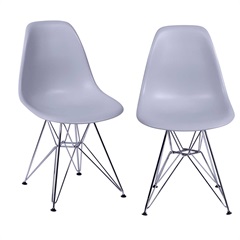 Kit 2 Cadeiras Eames Dkr Pp Cinza com Base Cromada 80,5cm - Ór Design