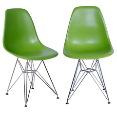 Kit 2 Cadeiras Eames Dkr Pp Verde Base Cromada 80,5cm - Ór Design