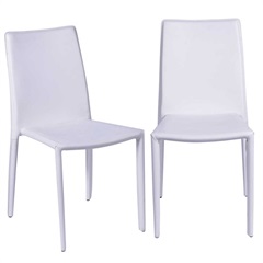 Kit 2 Cadeiras Glam Corino Branco Estrutura de Metal 90,5cm - Ór Design