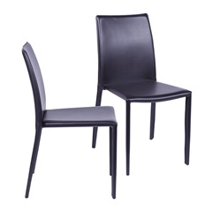 Kit 2 Cadeiras Glam Corino Marrom Estrutura de Metal 90,5cm - Ór Design