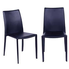 Kit 2 Cadeiras Glam Corino Preto Estrutura de Metal 90,5cm - Ór Design