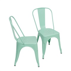 Kit 2 Cadeiras Titan Aço Pintura Tiffany 86cm - Ór Design