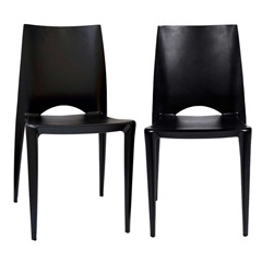 Kit 2 Cadeiras Zoe Preta 84cm - Ór Design
