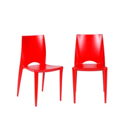 Kit 2 Cadeiras Zoe Vermelho 84cm - Ór Design