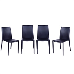 Kit 4 Cadeiras Glam Corino Preto Estrutura de Metal 90,5cm - Ór Design