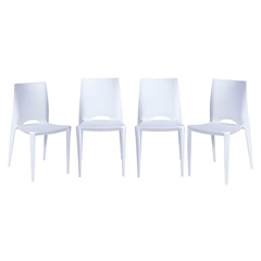 Kit 4 Cadeiras Zoe em Polipropileno Branca 84cm - Ór Design
