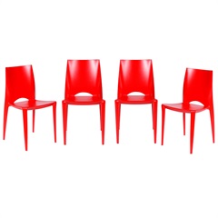 Kit 4 Cadeiras Zoe em Polipropileno Vermelha 84cm - Ór Design