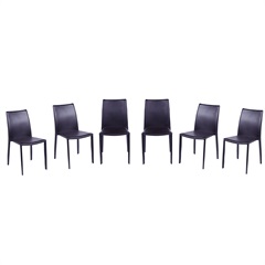 Kit 6 Cadeiras Glam Corino Marrom com Estrutura de Metal 90,5cm - Ór Design