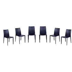Kit 6 Cadeiras Glam Corino Preto com Estrutura de Metal 90,5cm - Ór Design