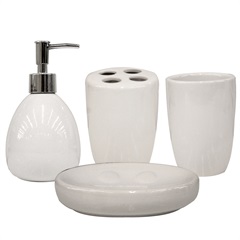 Kit de Acessórios para Banheiro com 4 Peças Branco - Casanova