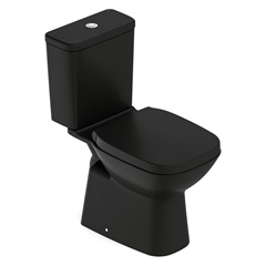 Kit Vaso Sanitário com Caixa Acoplada e Assento Debba 3/6 Litros Matte Black