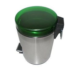 Lixeira em Inox com Pedal 12 Litros Tampa Verde - Casanova