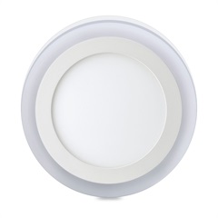 Luminária de Led de Sobrepor Redonda 3 Estágios Downlight 12w+6w Bivolt Branca 3000-6500k - Elgin