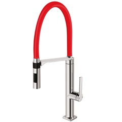 Misturador Monocomando para Cozinha de Mesa Doc Vermelho E Cromado - Docol