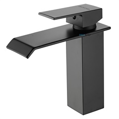 Misturador para Lavatório Monocomando Cascata Bica Baixa Calha Metal Preto Dc-6006bp - Deckcasa