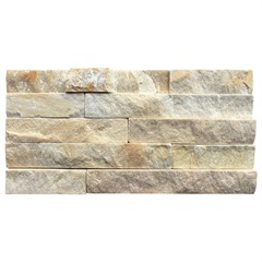 Mosaico em Pedra Natural Canjiquinha Branco 15x30cm - Villas Deccor