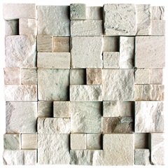 Mosaico em Pedra Natural Rústico Mármore Diverse Branco 30x30cm - Villas Deccor