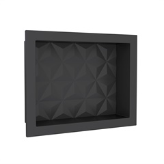 Nicho de Embutir em Mármore Sintético Texturizado Triângulo 40x30cm Preto - Cozimax