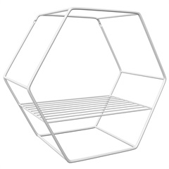 Nicho Hexagonal em Aço 30cm Branco - Zamar