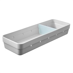 Organizador de Gaveta Logic com 2 Divisórias 35x11,5cm Branco Fechado