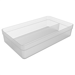 Organizador de Gaveta Logic com 2 Sessões 20x35cm Natural - Ou